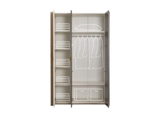 120192 Comfort three-door wardrobe