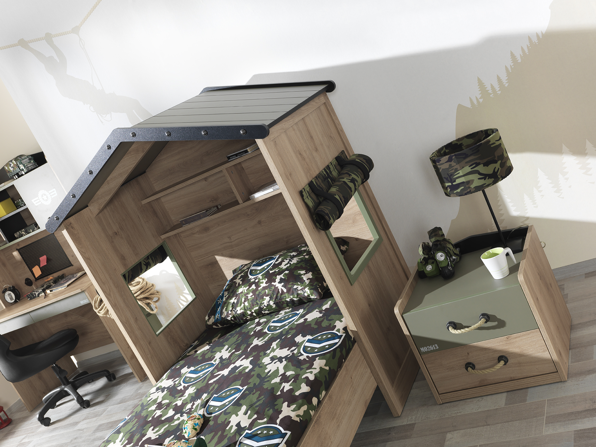 kupa_0225 copy Camp bed and nightstand