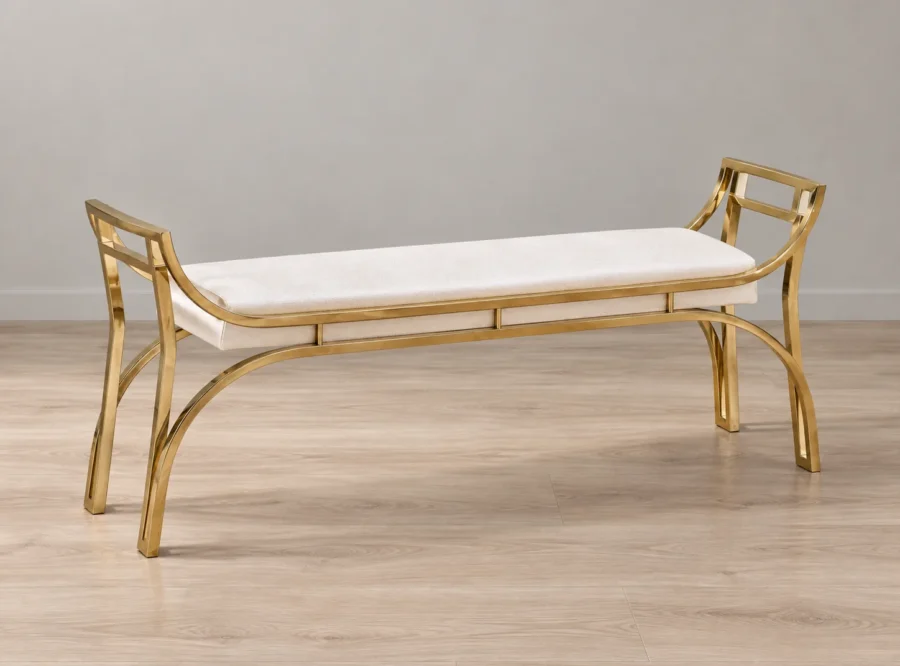 como-bench-1 Como bench, front three-quarter view