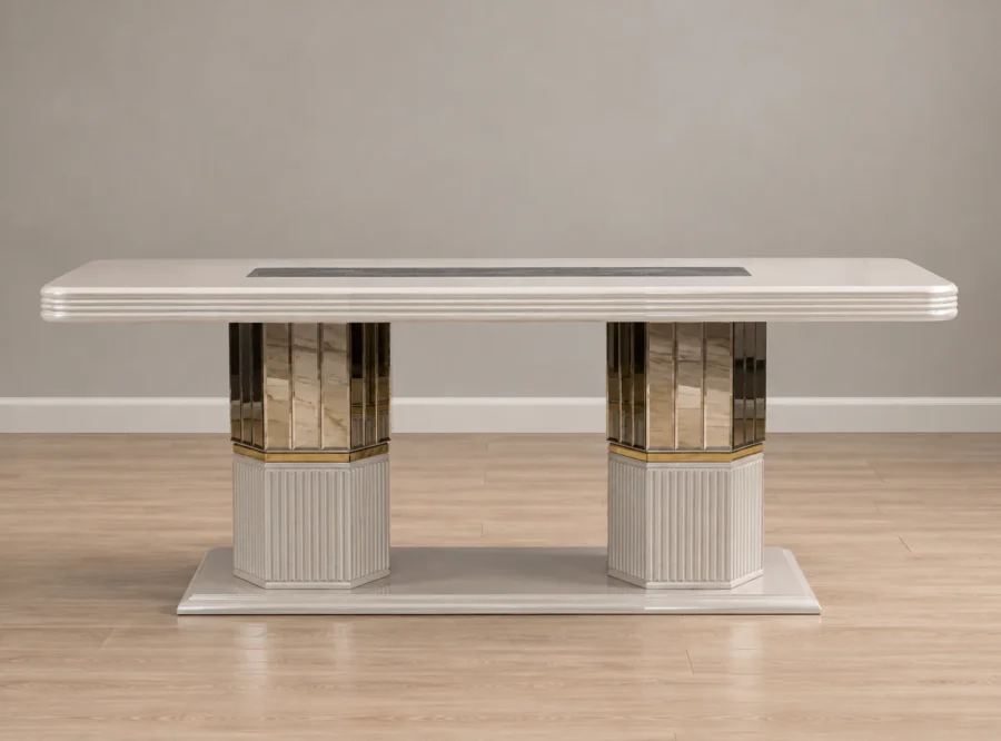como-dining-table-4 Como Rectangular Dining Table Pedestal Base, straight-on side view