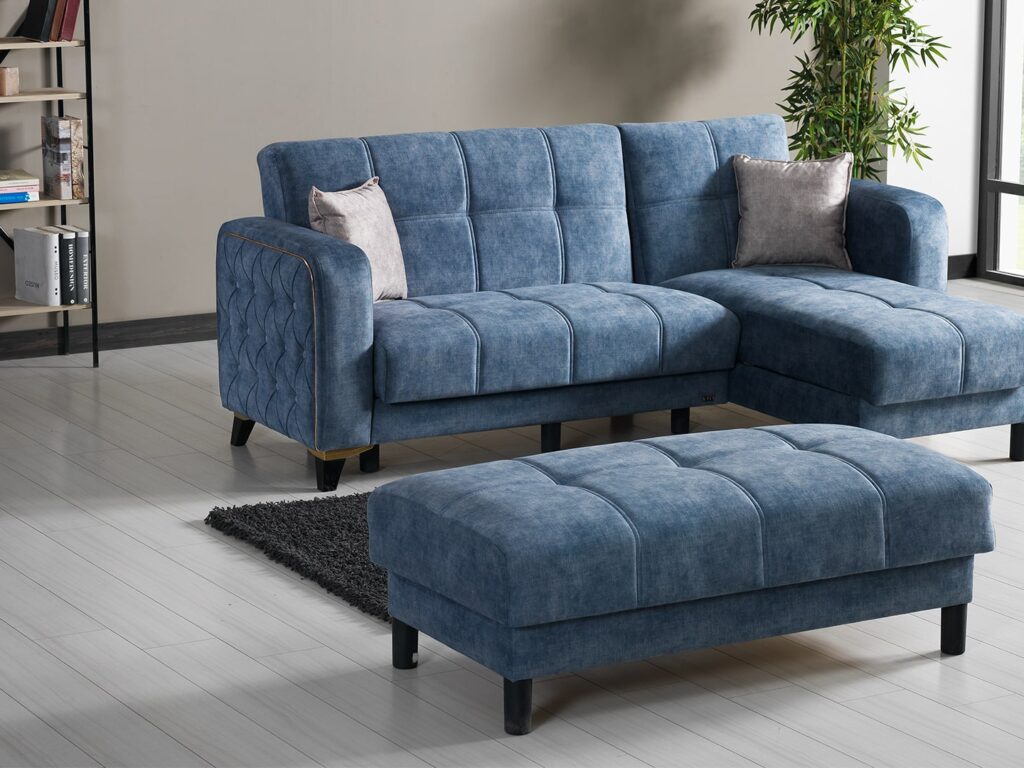 Mini Corner Convertible Sectional With Ottoman Corner
