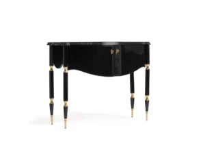 Monaco Black Dresser with Gold Accents, isolated three-quarter product view
