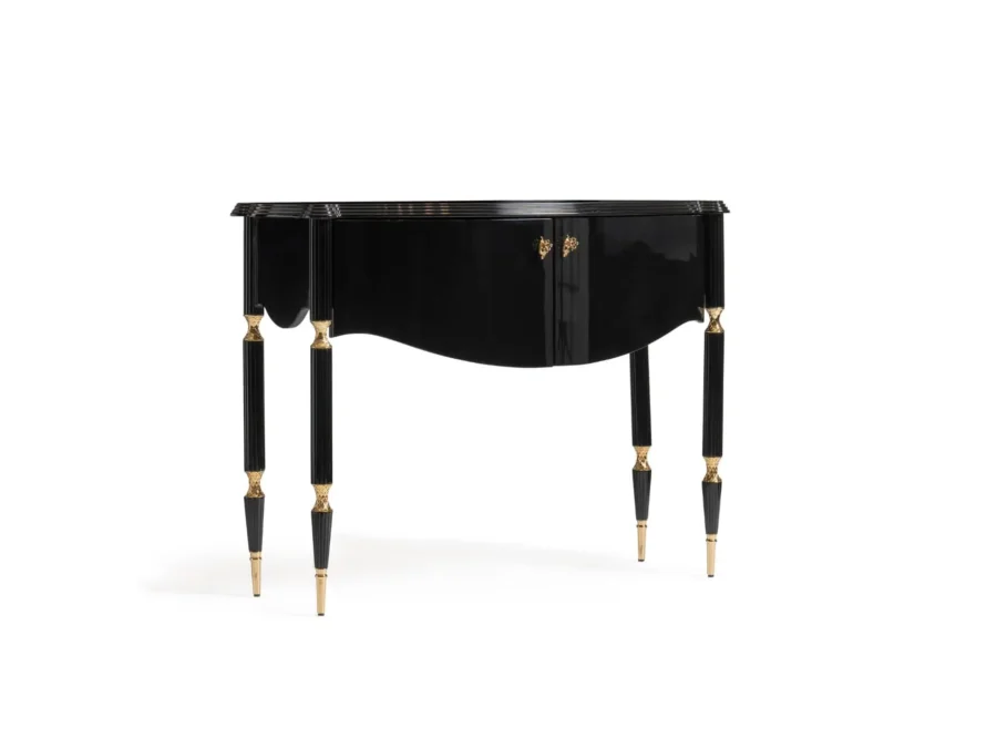 monaco-black-dresser-1 Monaco Black Dresser with Gold Accents, isolated three-quarter product view