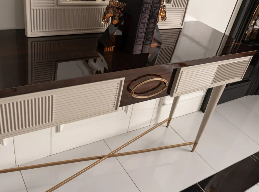 Casto Ribbed Dresser with Gold Base 2 Casto Ribbed Dresser with Gold Base