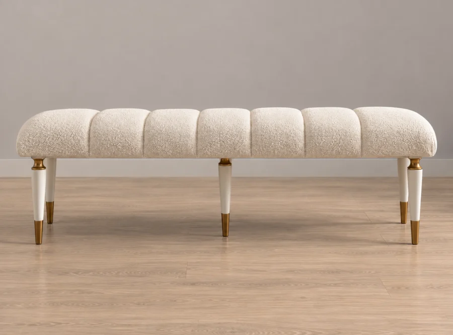 Ecrue-bench-1 Ecrue bench, front three-quarter view