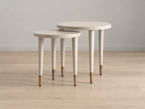 Casto nesting tables, front three-quarter view