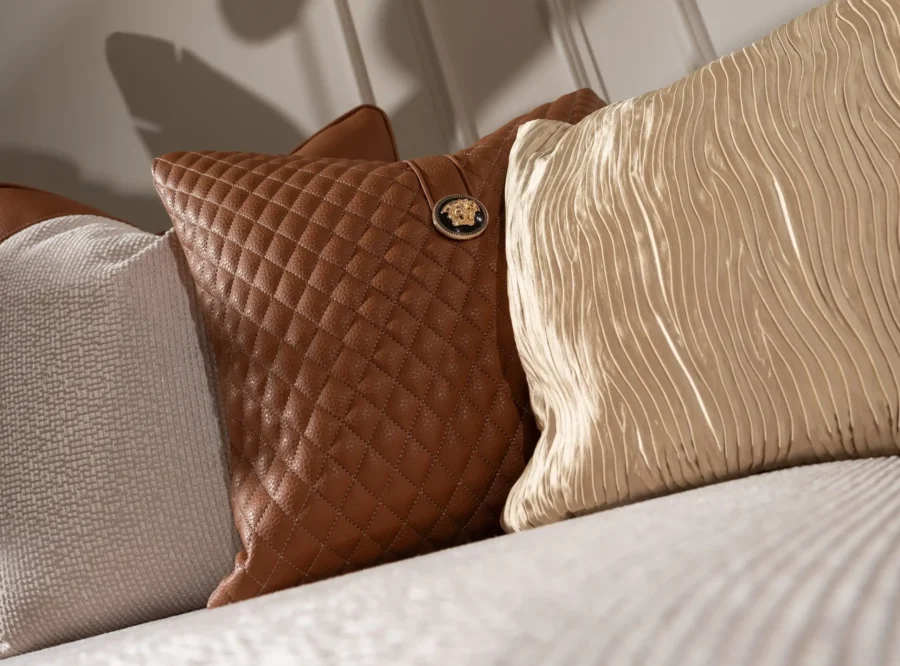 decorative pillows texture detail Nevada living room set