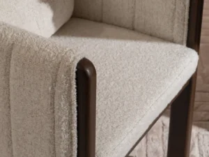 gbb-00001725 Montana Off-White Dining Chair Brown Frame Closeup