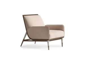 Harmony Armchair Fabric Upholstery with Beige Frame
