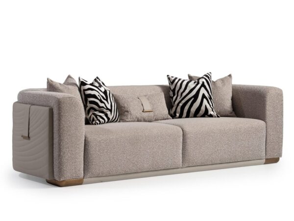 modern gray sofa with zebra pillows Milano 4-seater sofa