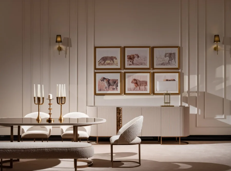 modern-interior-with-animal-art Lyon dining room