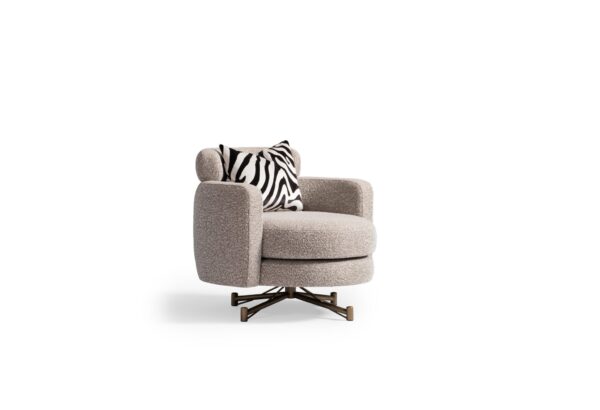 modern swivel chair with zebra pillow Milano armchair