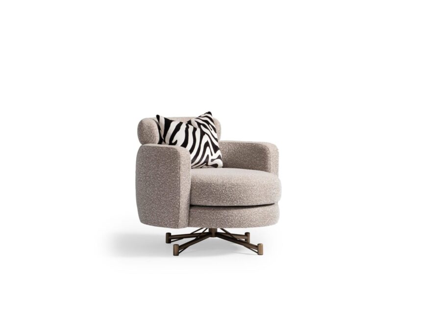 modern swivel chair with zebra pillow Milano armchair