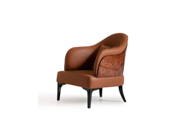 nevada-armchair-brown Nevada Reddish-Brown Armchair Quilted Back