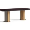 Ecrue Walnut Dining Table with Gold Base