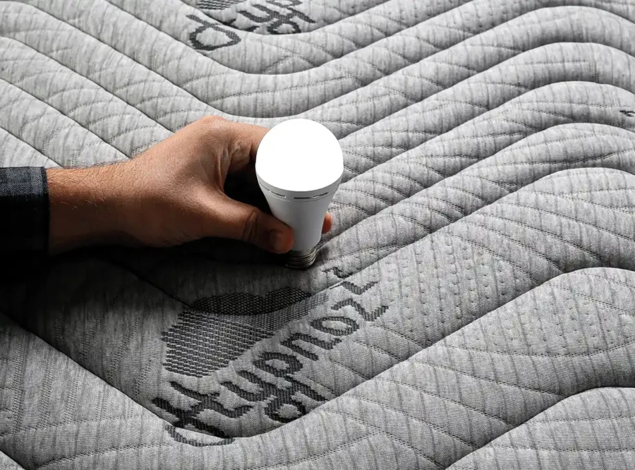 mattress with hand and bulb Hypnos ottoman bed