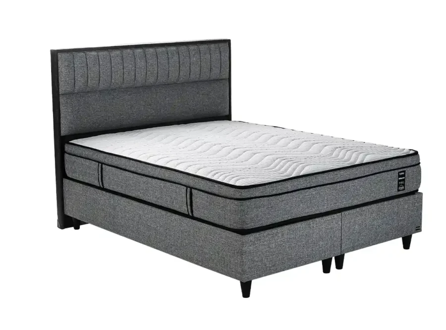modern grey upholstered bed mattress Velanova Ottoman Bed