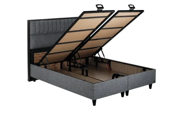 storage bed opened grey velanova ottoman bed