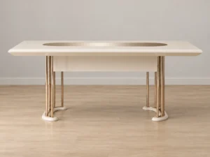 Asos dining table, straight-on side view