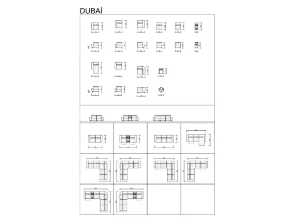dubai set dimensions