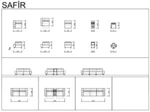 saphire set dimensions