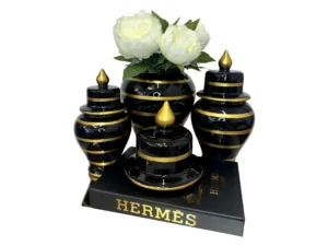black and gold pots