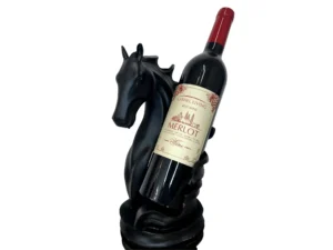 Black horse wine holder