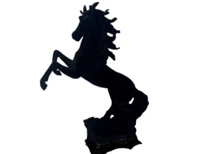 black velvet standing jumping horse