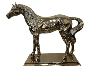 Gold horse on base