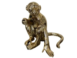 Gold sitting monkey