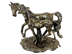 Gold Standing horse with colt