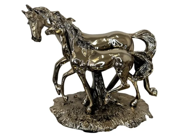 Gold Standing horse with colt