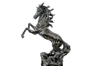 silver jumping horse