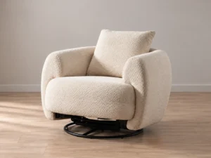 Miranda Cream rocking armchair, front three-quarter view