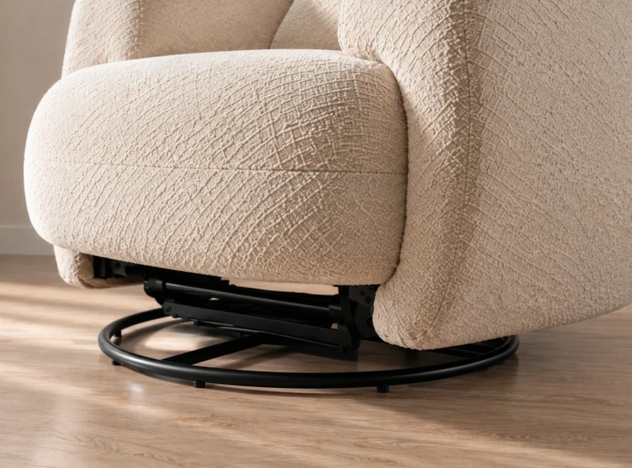 Miranda Cream Rocking Armchair 4 Miranda Cream rocking armchair, upholstery and frame detail