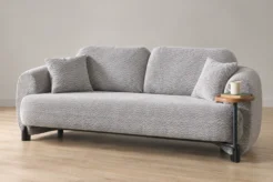 Miranda grey sofa, front three-quarter view