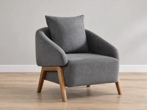 Torino Anthracite armchair, front three-quarter view