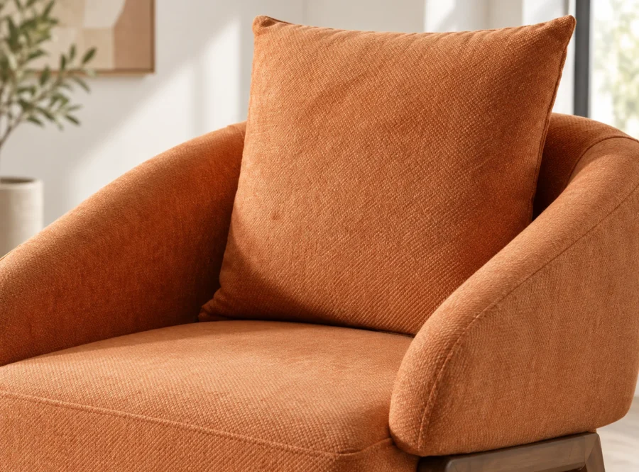 torino-orange-armchair-2 Torino Orange armchair, side profile view