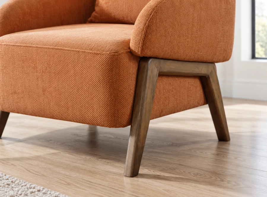 torino-orange-armchair-3 Torino Orange armchair, rear three-quarter view
