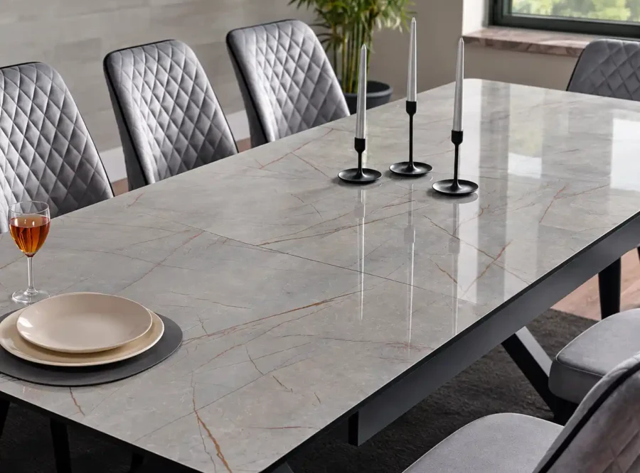 tower-dining-set-2 Closeup view of Tower dining table table surface