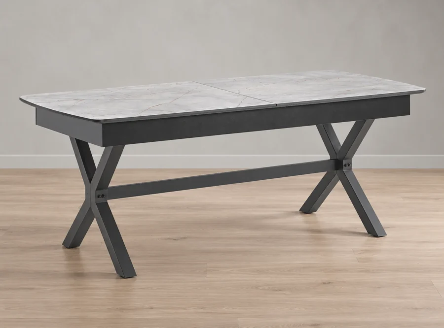 tower-dining-table-1 Tower dining table, front three-quarter view