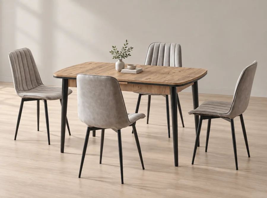 berlin-atlantik-dining-set-scoop-chair-1 Berlin Atlantik dining set with scoop chairs, front three-quarter styled view