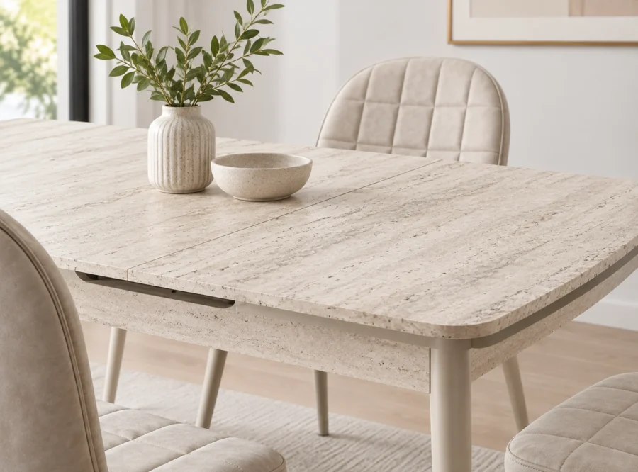 berlin-traverten-dining-set-2 Berlin Traverten dining set, alternate angle styled view