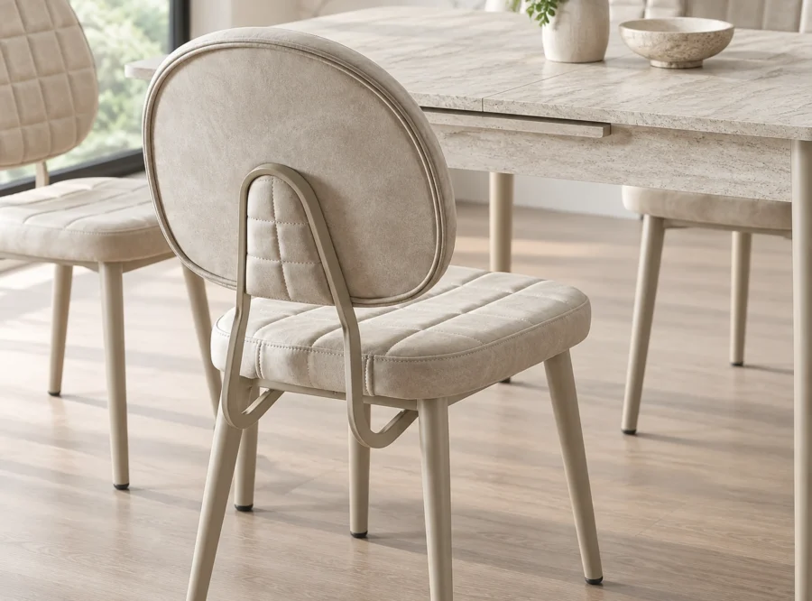 berlin-traverten-dining-set-3 Berlin Traverten dining set, table and chair detail view