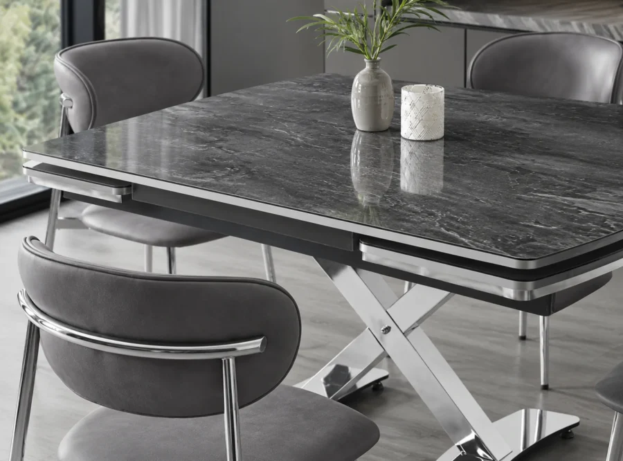 diamond-irony-krom-dining-set-2 Diamond Irony Krom dining set, alternate angle styled view