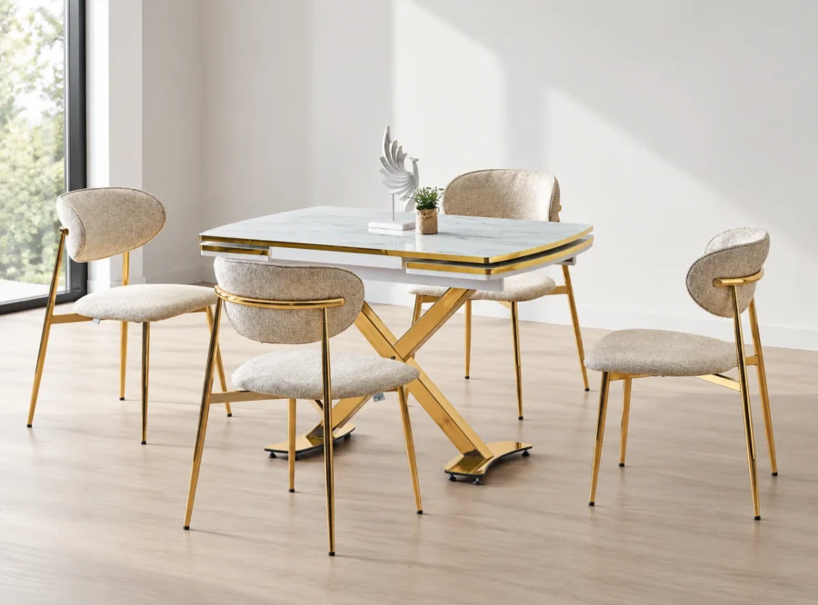 diamond-marmo-gold-dining-set-4 Diamond Marmo Gold dining set, alternate styled room view