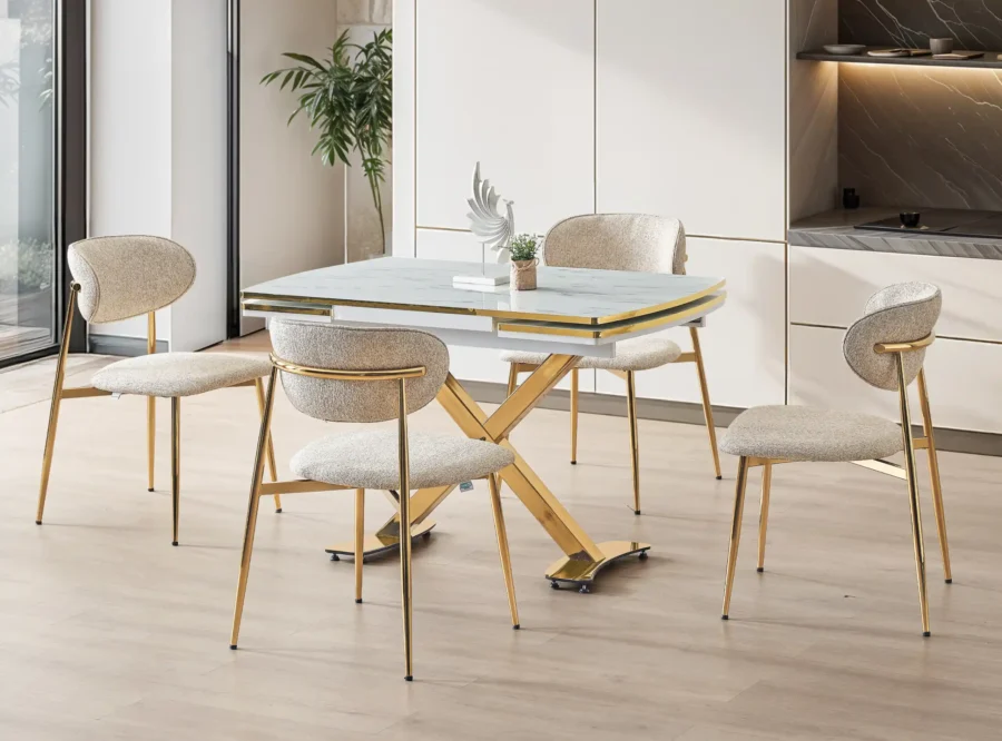 diamond-marmo-gold-dining-set Diamond Marmo Gold Dining Set