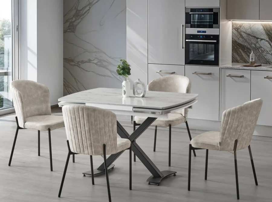 diamond-marmo-siyah-dining-set Diamond Marmo Siyah Dining Set