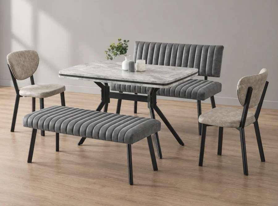 koza-bermuda-dining-set-1 Koza Bermuda dining set, front three-quarter styled view
