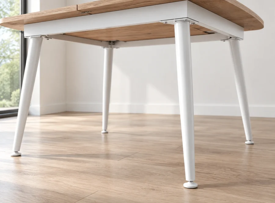 milano-wood-effect-dining-table-3 Milano wood-effect dining table, base and finish detail